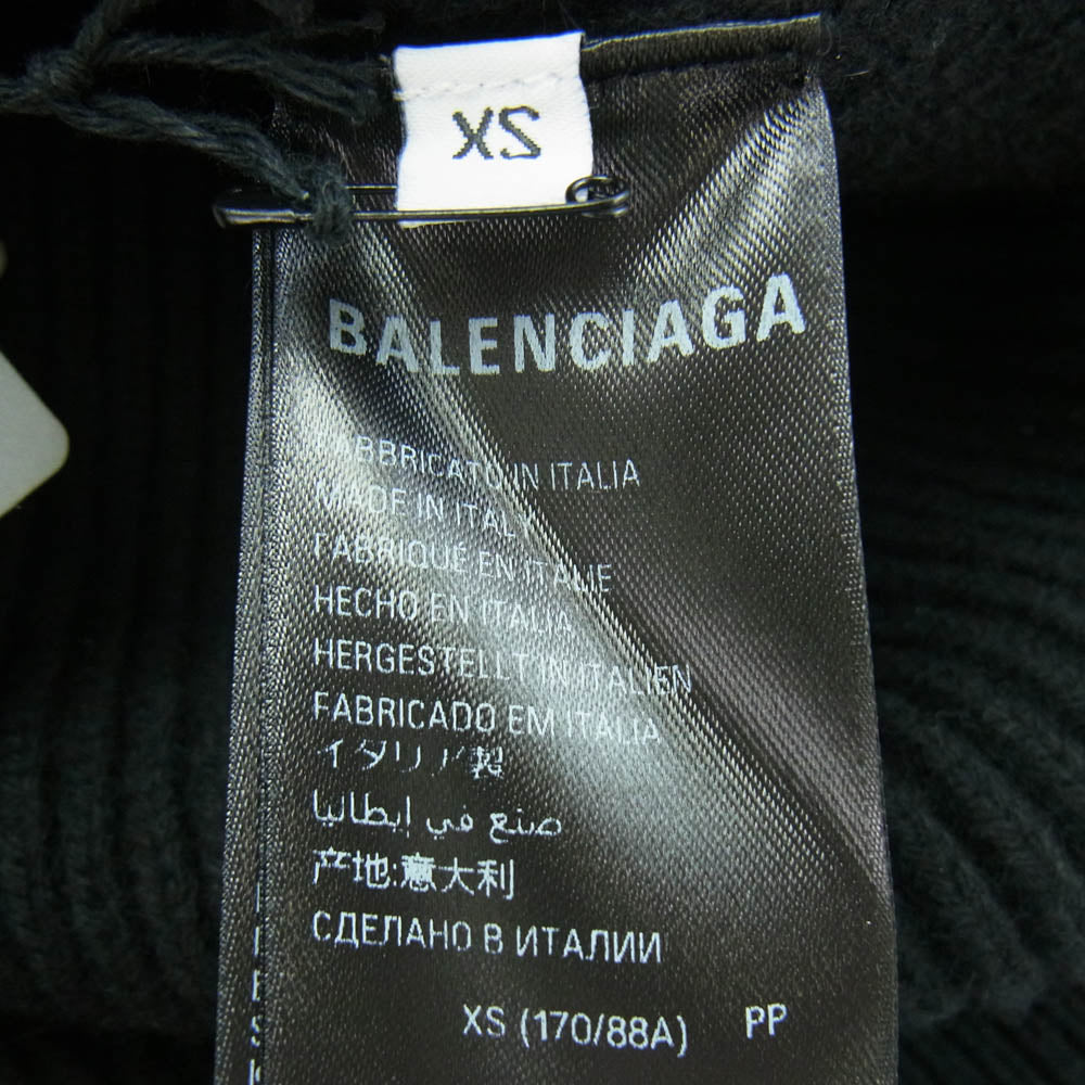 BALENCIAGA バレンシアガ 772076 T4143 Garde-Robe カシミヤ ウール ハーフジップ ドライバーズ ニット セーター ブラック系 XS【中古】