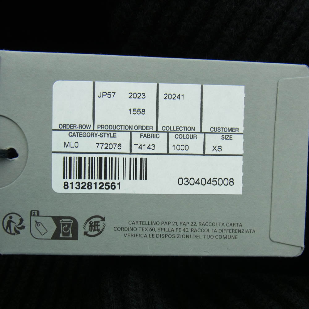 BALENCIAGA バレンシアガ 772076 T4143 Garde-Robe カシミヤ ウール ハーフジップ ドライバーズ ニット セーター ブラック系 XS【中古】