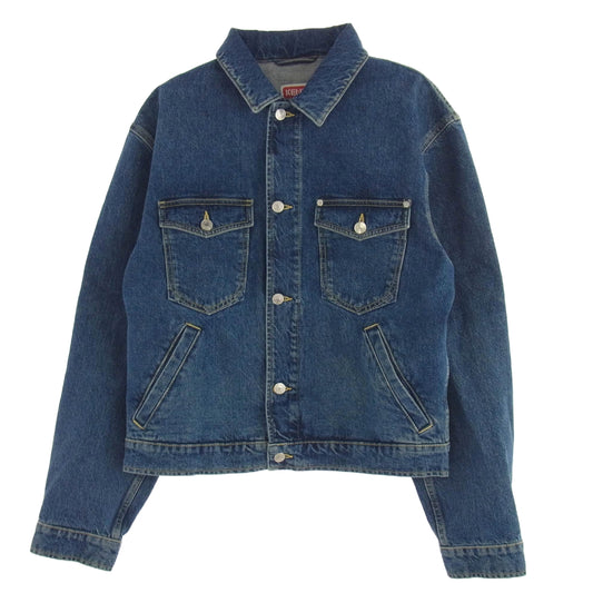 KENZO ケンゾー 22SS fc55dv301cei NIGO BOKE FLOWER ボケフラワー エンブロイダリー トラッカー デニム ジャケット インディゴブルー系 L【中古】