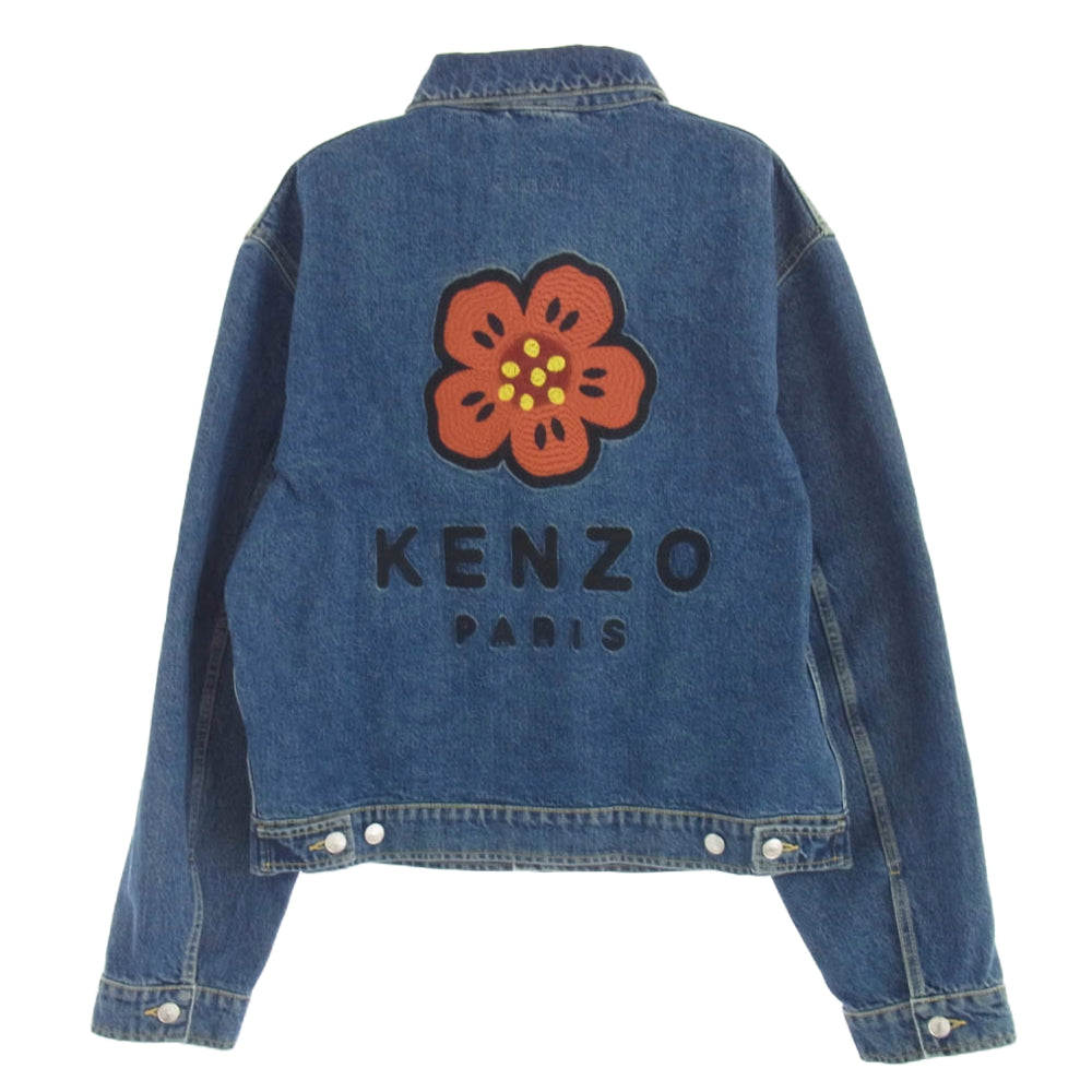 KENZO ケンゾー 22SS fc55dv301cei NIGO BOKE FLOWER ボケフラワー エンブロイダリー トラッカー デニム ジャケット インディゴブルー系 L【中古】