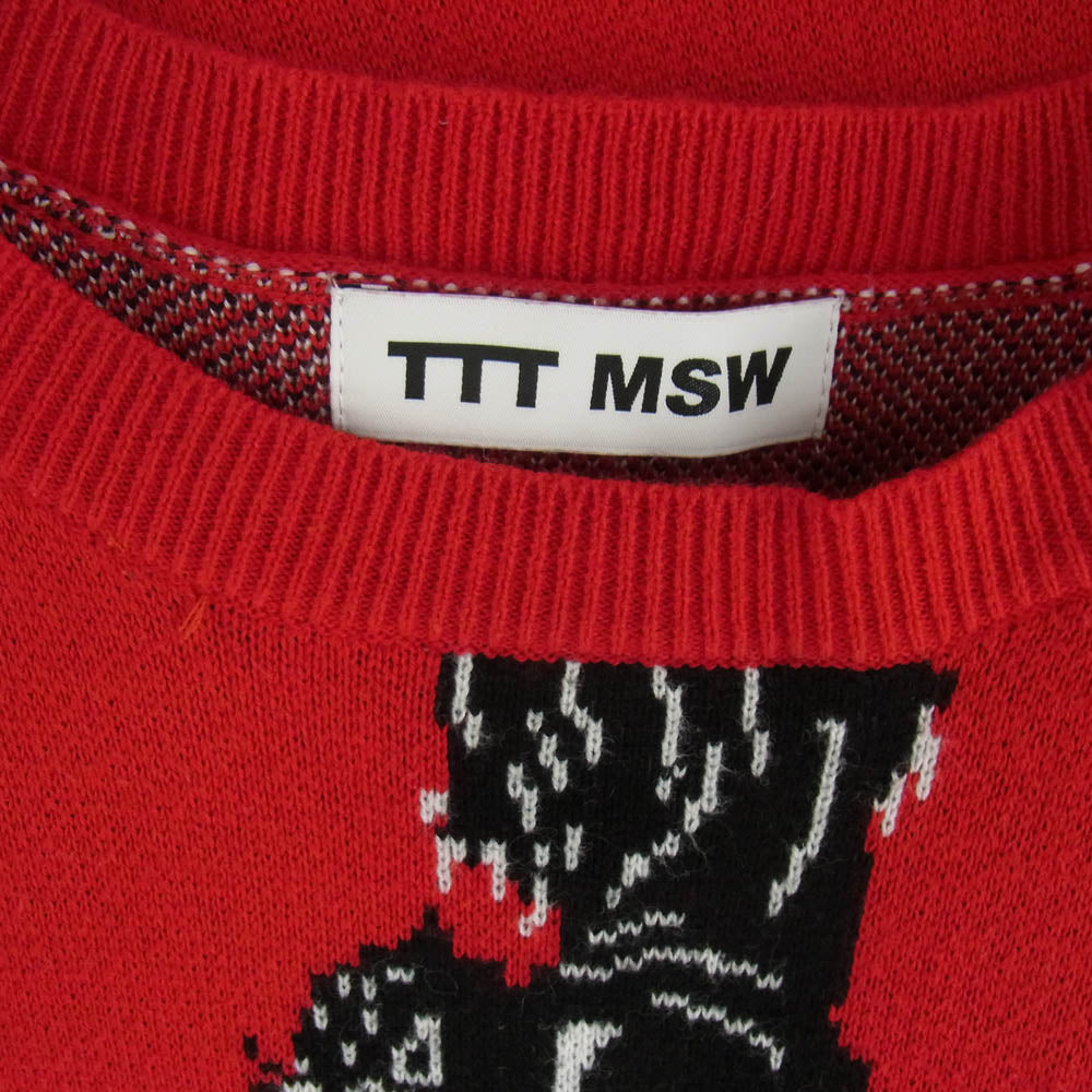 ティー 21AW TTT-2021AW-KT04 Panther Knit Vest パンサー ニット ベスト レッド系 L【中古】