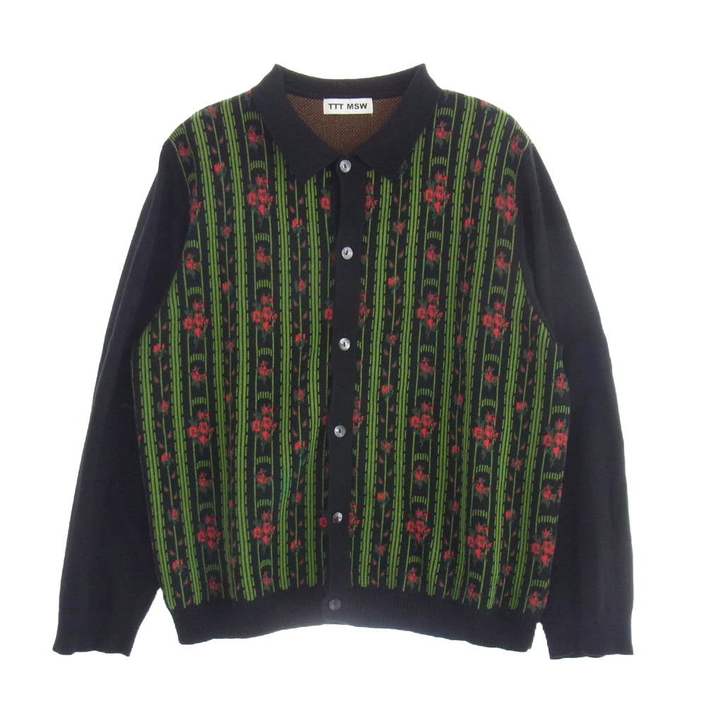 ティー 22SS TTT-2022SS-KT02 Flower Jacquard Knit Cardigan フラワー ジャガード ニット カーディガン マルチカラー系 L【中古】