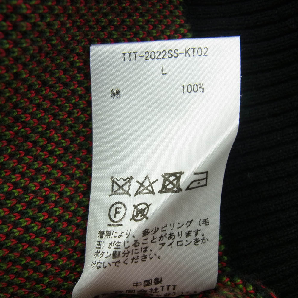 ティー 22SS TTT-2022SS-KT02 Flower Jacquard Knit Cardigan フラワー ジャガード ニット カーディガン マルチカラー系 L【中古】