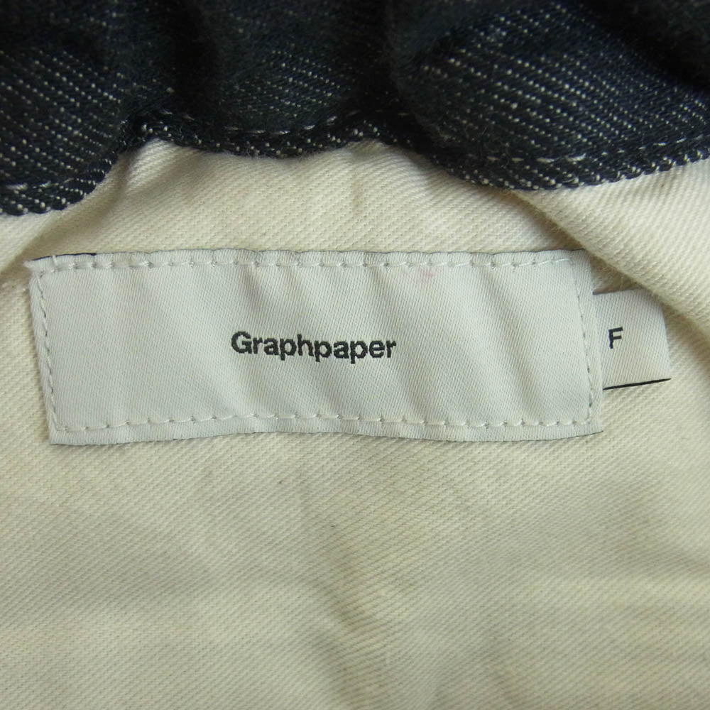 GRAPHPAPER グラフペーパー 21AW GM213-40115B Colorfast Denim Slim Waisted Chef Pants デニム スリム シェフ パンツ ダークグレー系 F【中古】