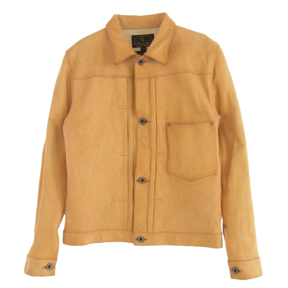 HIGH LARGE LEATHERS ハイラージレザー Oklahoma City 1st 大戦モデル ホースハイド レザージャケット イエロー系 38【中古】