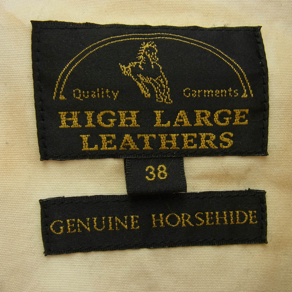 HIGH LARGE LEATHERS ハイラージレザー Oklahoma City 1st 大戦モデル ホースハイド レザージャケット イエロー系 38【中古】
