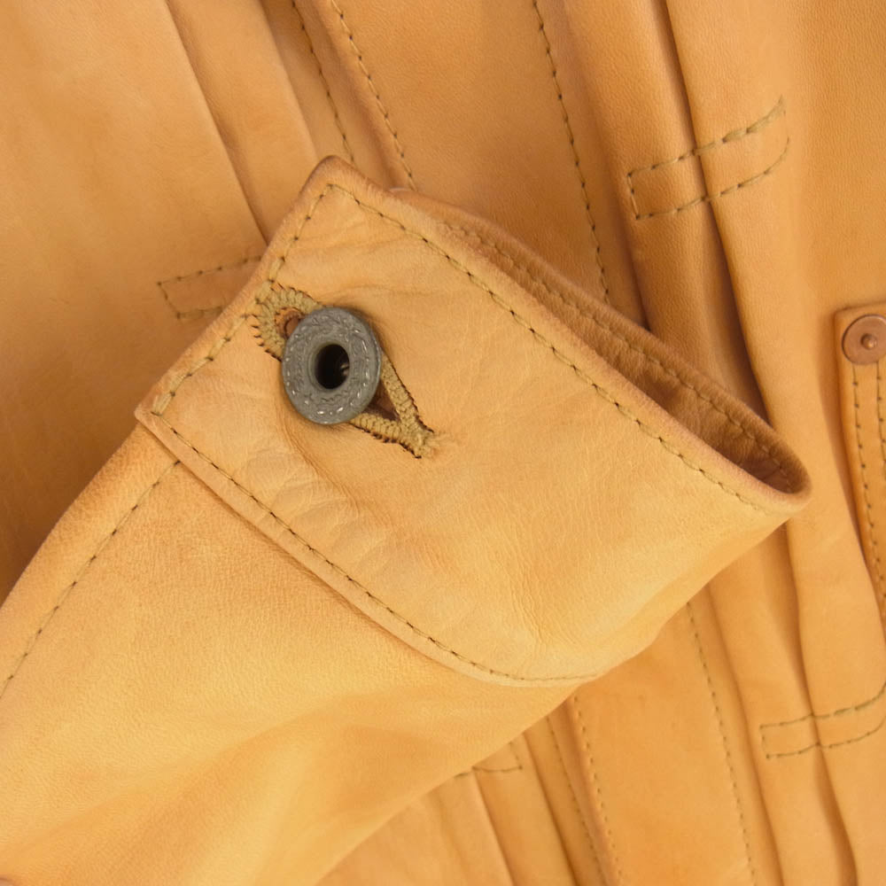 HIGH LARGE LEATHERS ハイラージレザー Oklahoma City 1st 大戦モデル ホースハイド レザージャケット イエロー系 38【中古】