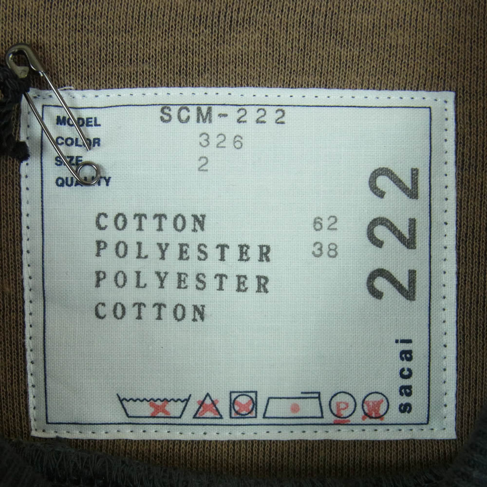 Sacai サカイ SCM-222 Sponge Sweat Pullover ロゴ スポンジ プルオーバー スウェット ダークグレー系 326 2【中古】