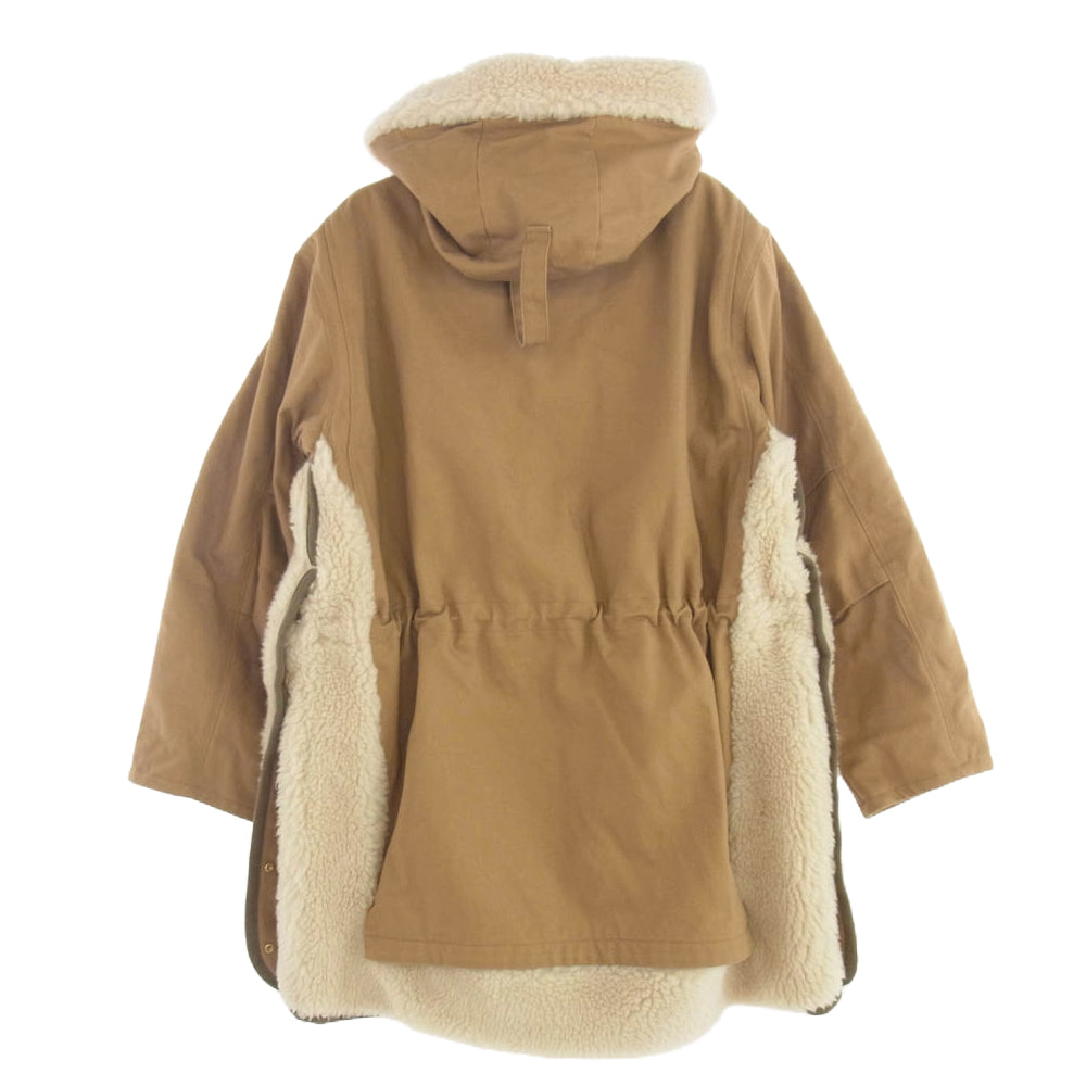 Sacai サカイ 23AW 23-03109M × Carhartt カーハート WIP Canvas Parka Siberian キャンバス パーカー シベリアン コート ライトブラウン系【美品】【中古】