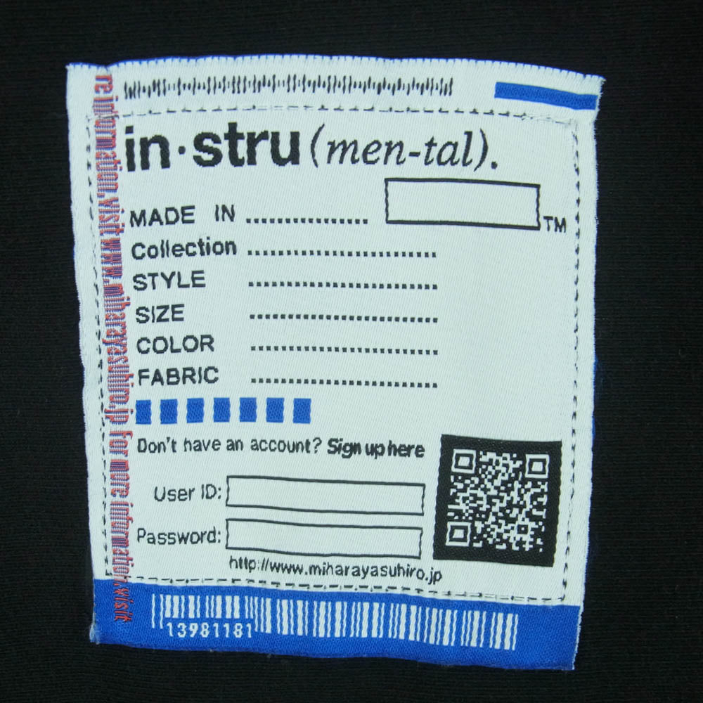 MIHARA YASUHIRO ミハラヤスヒロ I12PO502 French Terry Pullover Sweatshirt フレンチテリー プルオーバー スウェット ブラック系 50【中古】