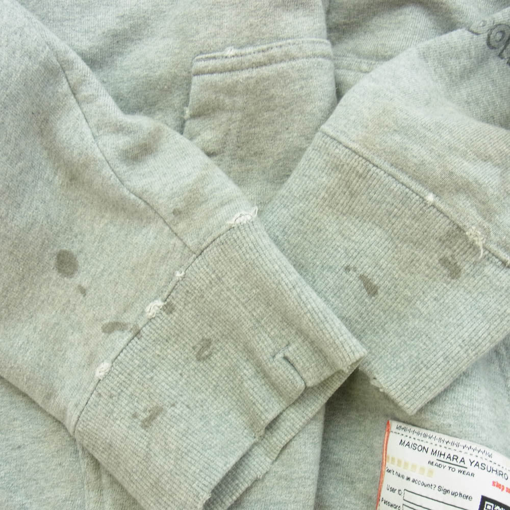 MIHARA YASUHIRO ミハラヤスヒロ A08PK621 Wide Back FULL ZIP Parka ダメージ加工 ワイドバック フルジップ パーカー グレー系 48【中古】