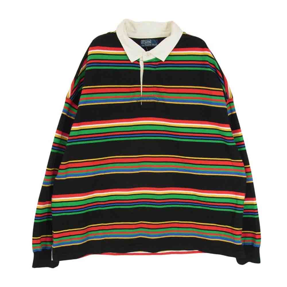 SAINT MICHAEL セントマイケル SM-YS8-0000-025 RUGGER SHIRT MULTI ラガーシャツ ボーダー ポロシャツ ブラック系 L【中古】