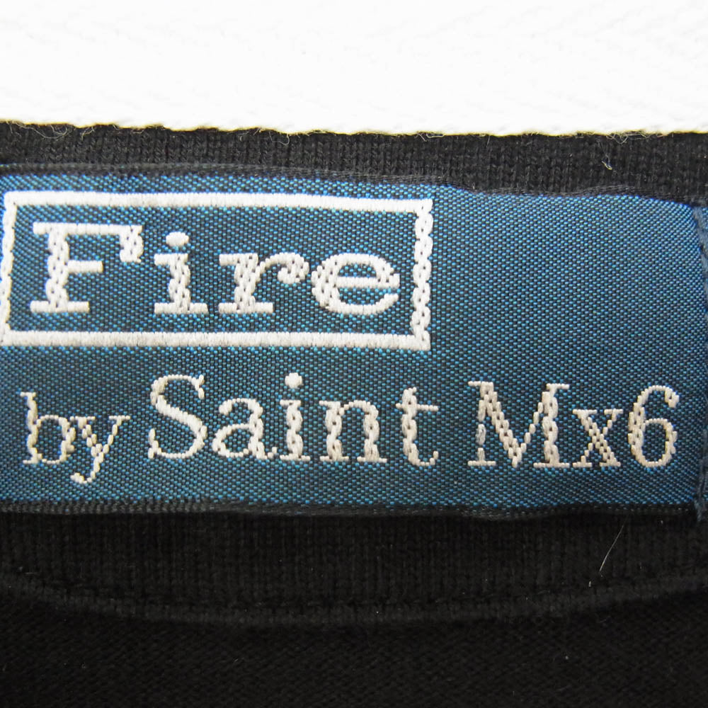 SAINT MICHAEL セントマイケル SM-YS8-0000-025 RUGGER SHIRT MULTI ラガーシャツ ボーダー ポロシャツ ブラック系 L【中古】
