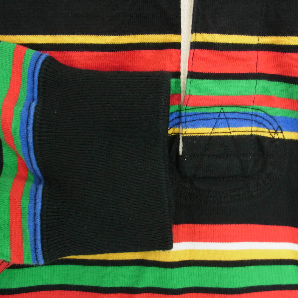 SAINT MICHAEL セントマイケル SM-YS8-0000-025 RUGGER SHIRT MULTI ラガーシャツ ボーダー ポロシャツ ブラック系 L【中古】