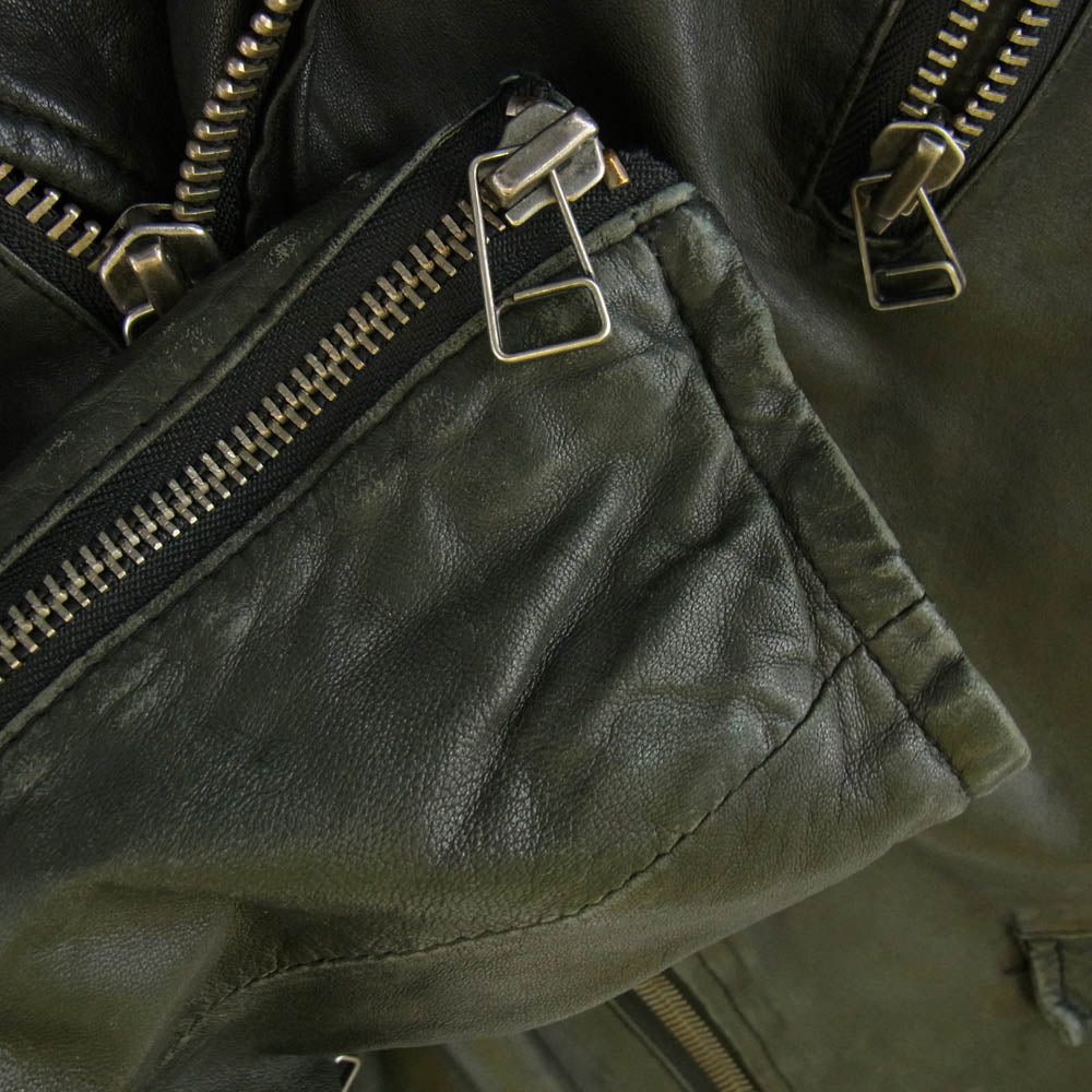 SHIPS JET BLUE シップスジェットブルー 114-32-0416 ラムレザー シングル ライダース ジャケット ブラック系 M【中古】