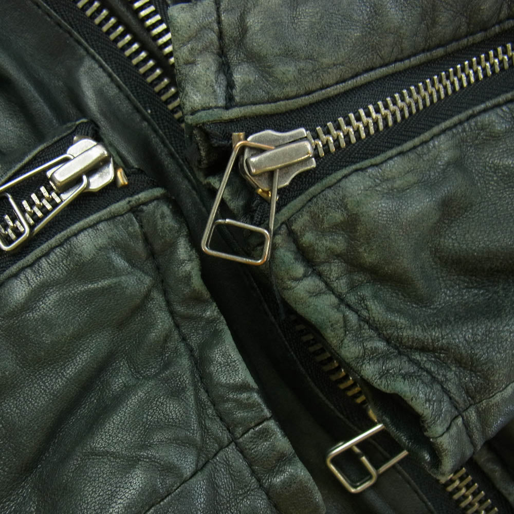 SHIPS JET BLUE シップスジェットブルー 114-32-0416 ラムレザー シングル ライダース ジャケット ブラック系 M【中古】