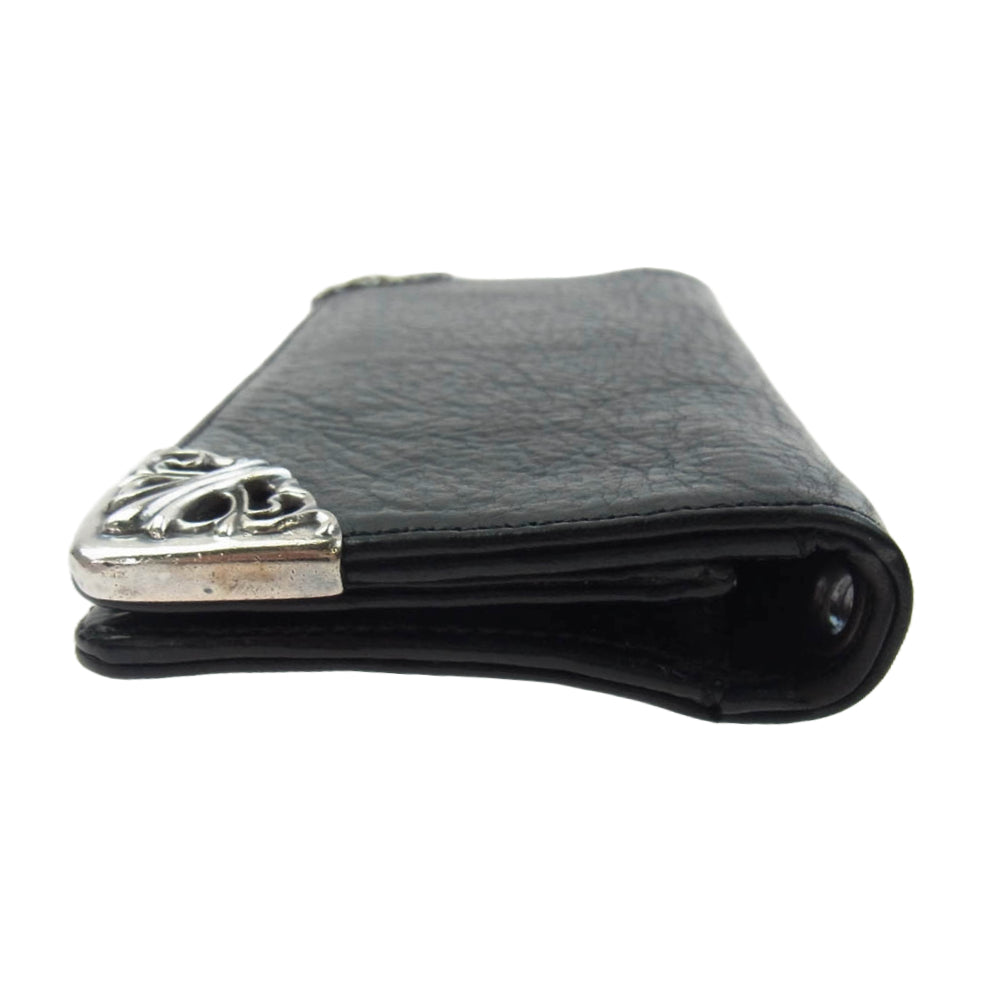 CHROME HEARTS クロムハーツ（原本有） LNG SNGL FLD TIPS シングルフォールド レザーウォレット ブラック系【中古】