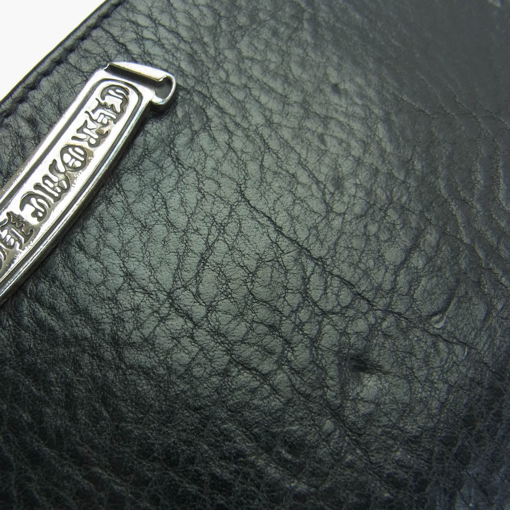CHROME HEARTS クロムハーツ（原本有） LNG SNGL FLD TIPS シングルフォールド レザーウォレット ブラック系【中古】