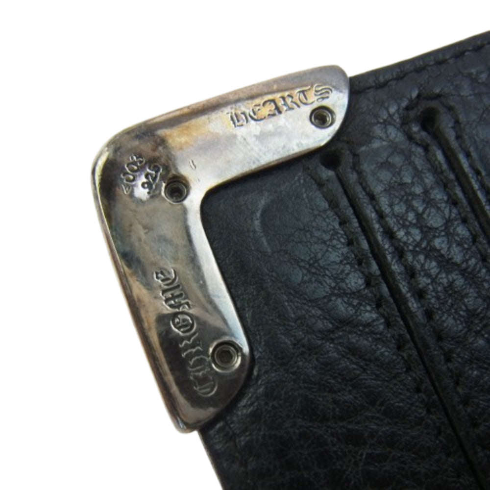 CHROME HEARTS クロムハーツ（原本有） LNG SNGL FLD TIPS シングルフォールド レザーウォレット ブラック系【中古】