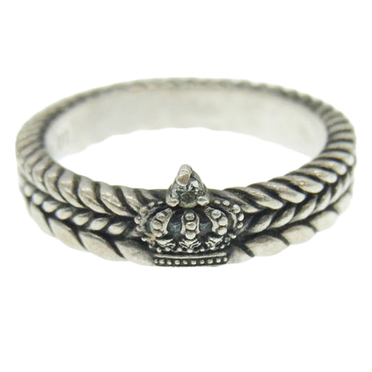 Justin Davis ジャスティンデイビス VOYAGER クラウン ブレード ダイヤ リング シルバー系 10.5号【中古】