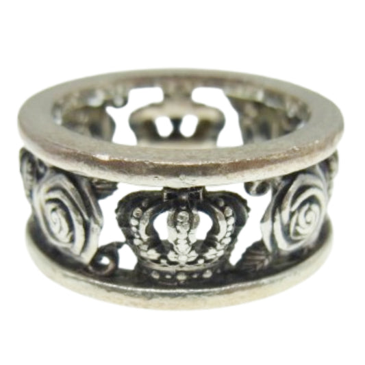 Justin Davis ジャスティンデイビス MY LOVE マイ ラブ クラウン ローズ リング シルバー系 11号【中古】