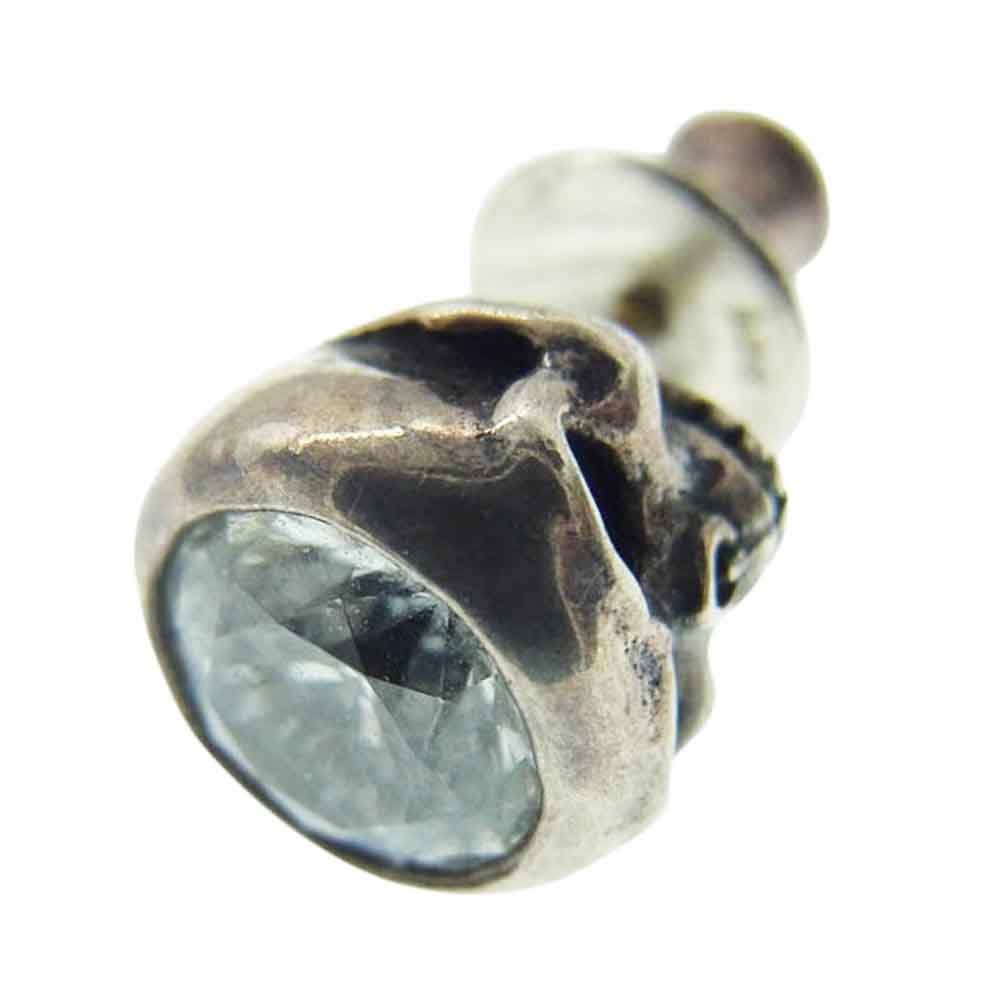 Justin Davis ジャスティンデイビス スカル ストーン ピアス シルバー系【中古】