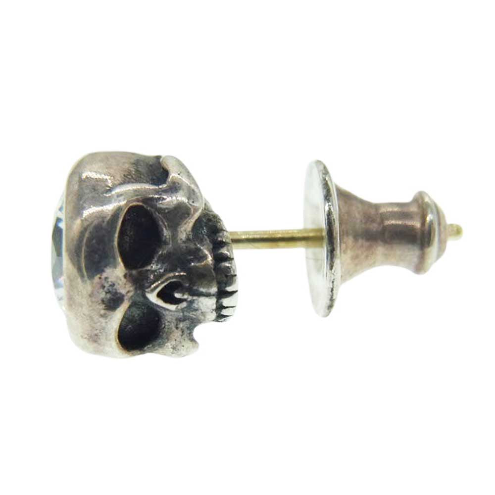 Justin Davis ジャスティンデイビス スカル ストーン ピアス シルバー系【中古】