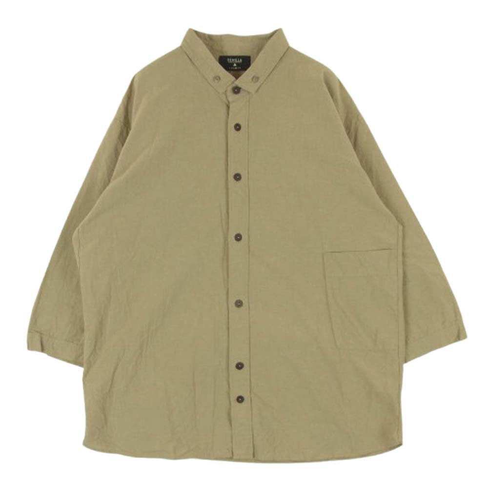 レミーラ レギュラーカラー ボタンダウン 長袖 シャツ 日本製 ベージュ系 L【中古】