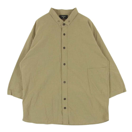 レミーラ レギュラーカラー ボタンダウン 長袖 シャツ 日本製 ベージュ系 L【中古】