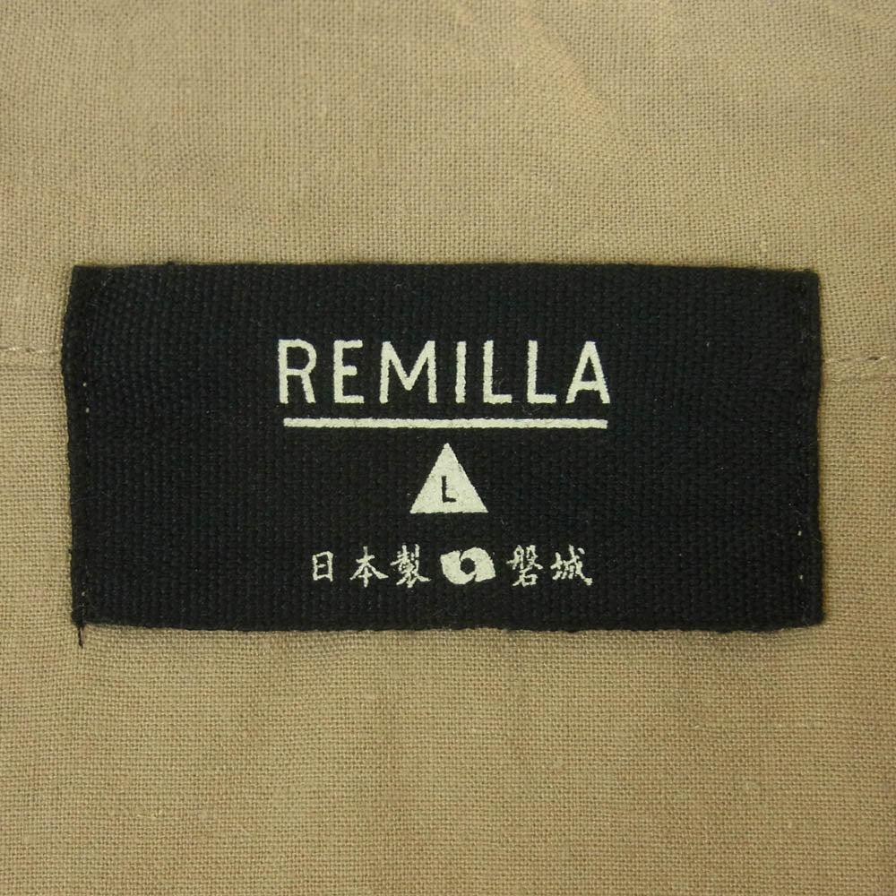 レミーラ レギュラーカラー ボタンダウン 長袖 シャツ 日本製 ベージュ系 L【中古】