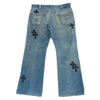 CHROME HEARTS クロムハーツ（原本無） × LEVI'S リーバイス VNTG JEAN BLU ORNG TAB レザークロスパッチ付き 517 デニム パンツ ジーンズ インディゴブルー系 34【中古】