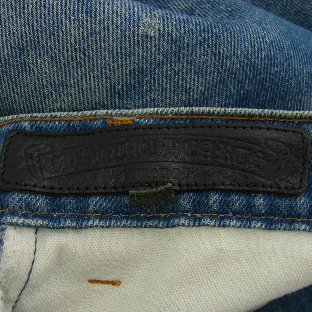 CHROME HEARTS クロムハーツ（原本無） × LEVI'S リーバイス VNTG JEAN BLU ORNG TAB レザークロスパッチ付き 517 デニム パンツ ジーンズ インディゴブルー系 34【中古】