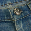 CHROME HEARTS クロムハーツ（原本無） × LEVI'S リーバイス VNTG JEAN BLU ORNG TAB レザークロスパッチ付き 517 デニム パンツ ジーンズ インディゴブルー系 34【中古】