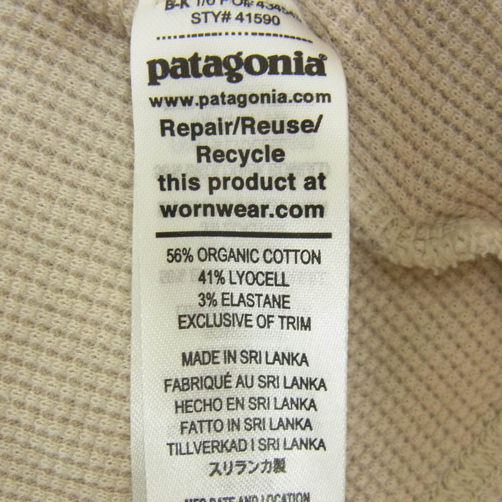 patagonia パタゴニア Work Waffle Crew ワーク ワッフル クルー 長袖 Tシャツ ベージュ系 M【中古】