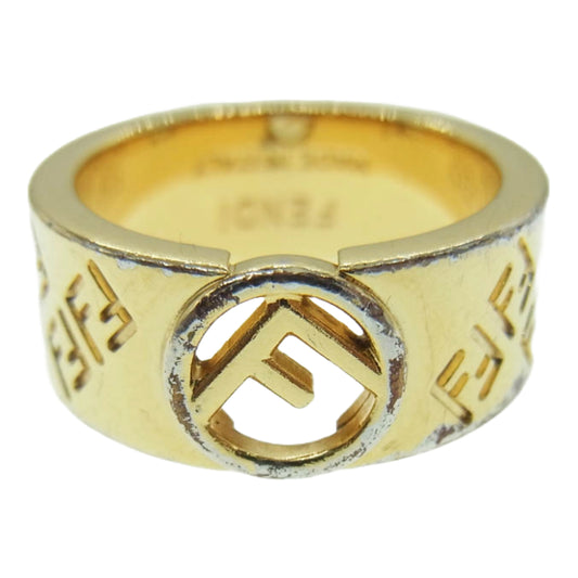 FENDI フェンディ FENDI IS FENDI FFロゴ リング ゴールド系 S 11.5号【中古】