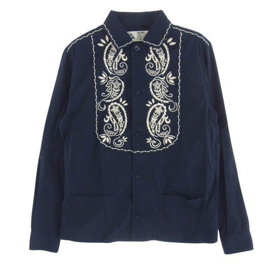 CHALLENGER チャレンジャー 刺繍 長袖シャツ ジャケット ネイビー系 S【中古】