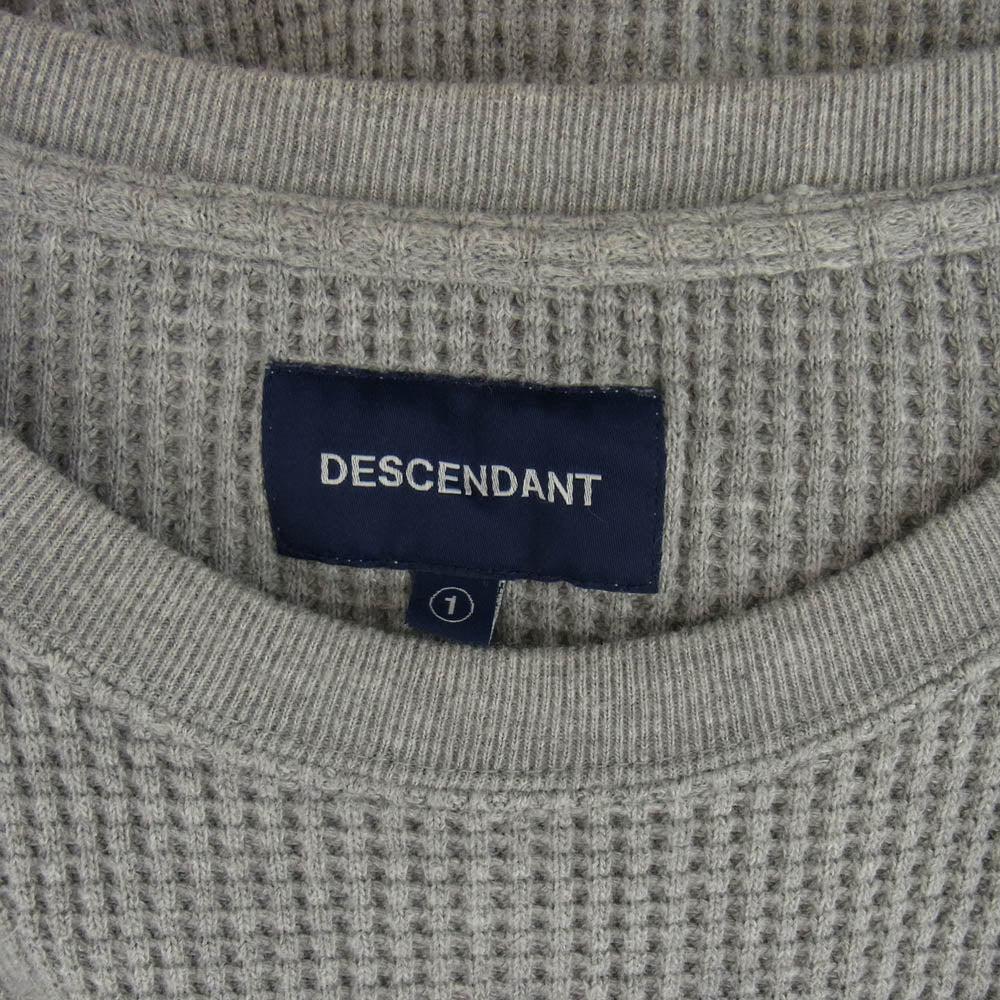 DESCENDANT ディセンダント GAUFRE WAFFLE LS ワッフル サーマル 長袖 Tシャツ グレー系 1【中古】