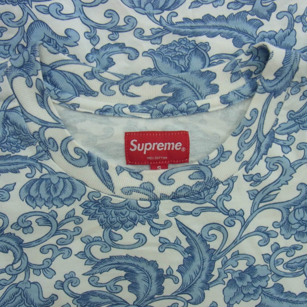 Supreme シュプリーム 19SS Damask L/S Top 長袖 Tシャツ カットソー ライトブルー系 S【中古】