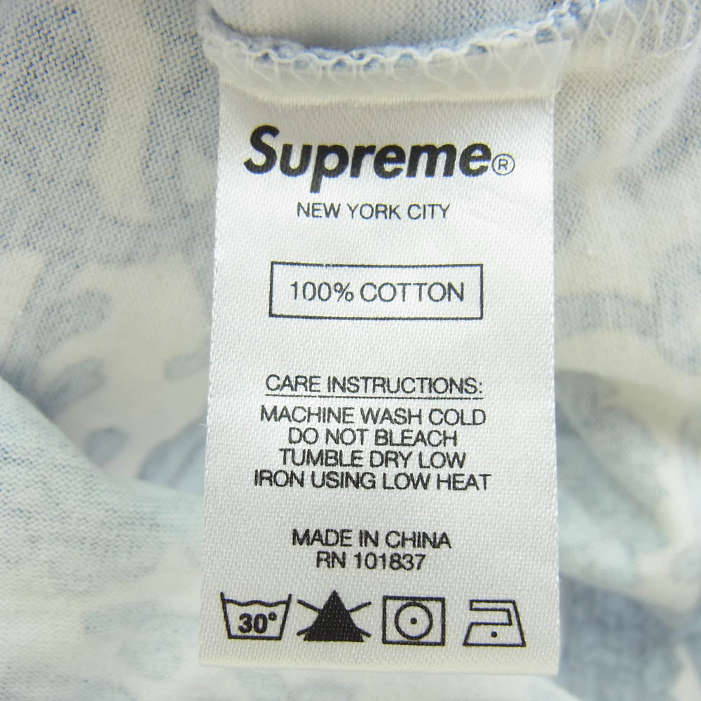 Supreme シュプリーム 19SS Damask L/S Top 長袖 Tシャツ カットソー ライトブルー系 S【中古】