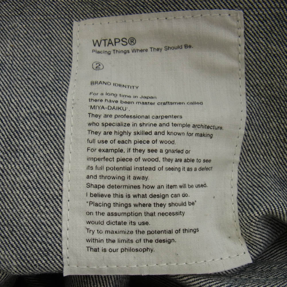 WTAPS ダブルタップス 12AW 122GWDT-PTM06 UNION/TROUSERS.COTTON.DENIM デニム パンツ インディゴブルー系 2【中古】