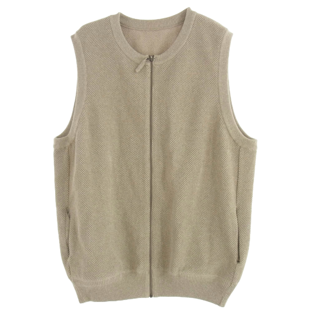 crepuscule クレプスキュール 2201-003 Moss Stitch Zip Vest モス ステッチ ジップ ベスト ベージュ系 2【中古】