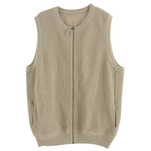 crepuscule クレプスキュール 2201-003 Moss Stitch Zip Vest モス ステッチ ジップ ベスト ベージュ系 2【中古】