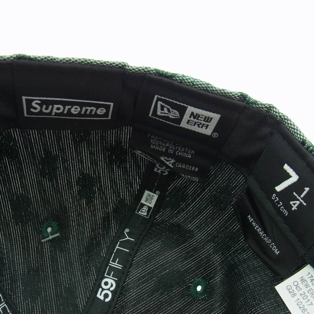 Supreme シュプリーム 18SS Monogram Box Logo New Era Green モノグラム ボックス ロゴ ニュー エラ グリーン キャップ 帽子 グリーン系 57.7cm【極上美品】【中古】