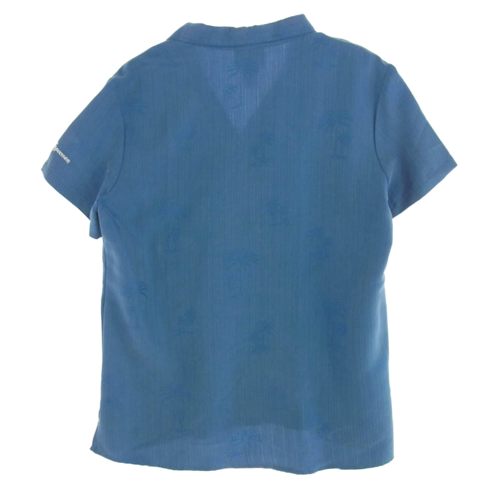 レインスプーナー レーヨン ロゴ刺繍 開襟 アロハシャツ 半袖シャツ ライトブルー系 M【中古】