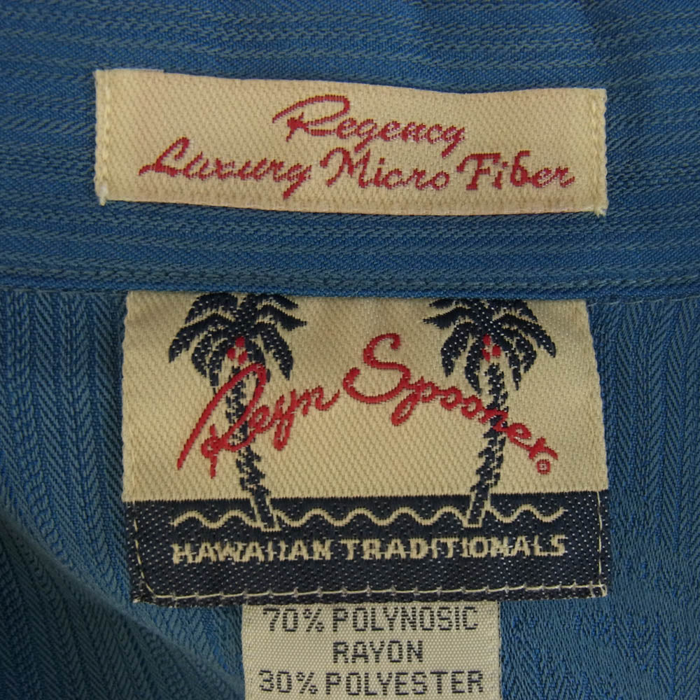 レインスプーナー レーヨン ロゴ刺繍 開襟 アロハシャツ 半袖シャツ ライトブルー系 M【中古】