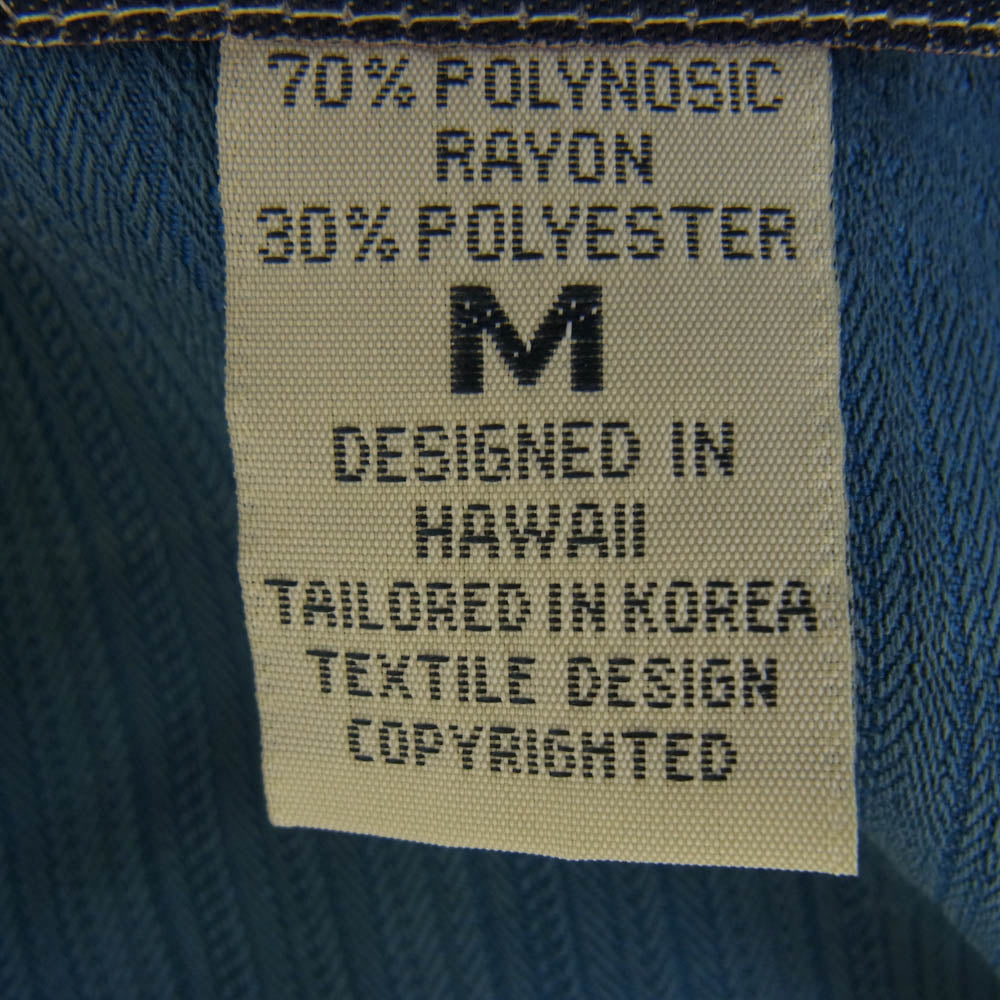 レインスプーナー レーヨン ロゴ刺繍 開襟 アロハシャツ 半袖シャツ ライトブルー系 M【中古】