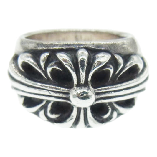 CHROME HEARTS クロムハーツ（原本無） FLRL CRS フローラル クロス リング シルバー系 8.5号【中古】