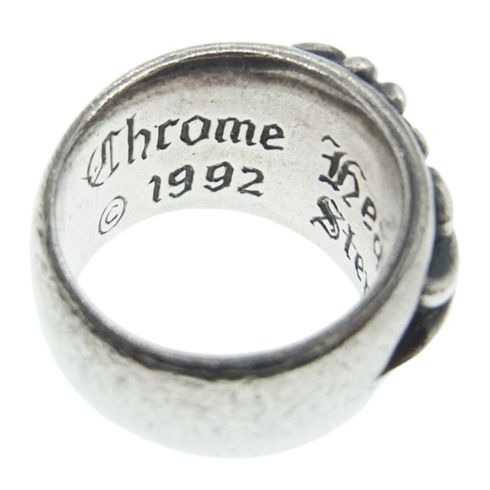 CHROME HEARTS クロムハーツ（原本無） FLRL CRS フローラル クロス リング シルバー系 8.5号【中古】