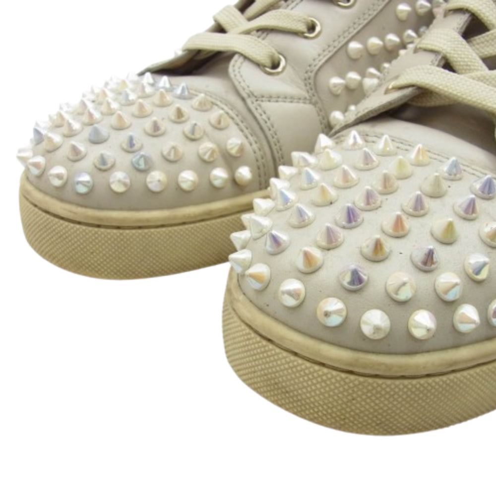 Christian Louboutin クリスチャンルブタン スパイク スタッズ ハイカットスニーカー ベージュ系 42【中古】