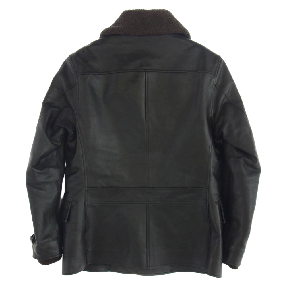 VICTIM ヴィクティム VTM-10-C-163 牛革 ダブル カーコート レザー ジャケット ブラック系 M【中古】